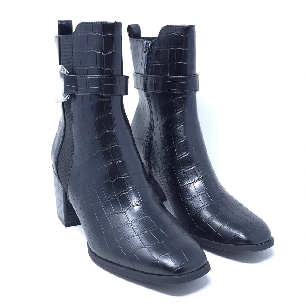 Kenneth Cole Reaction Women's Emerson Fashion Boot, Black Croco, 8M - Picture 2 of 13